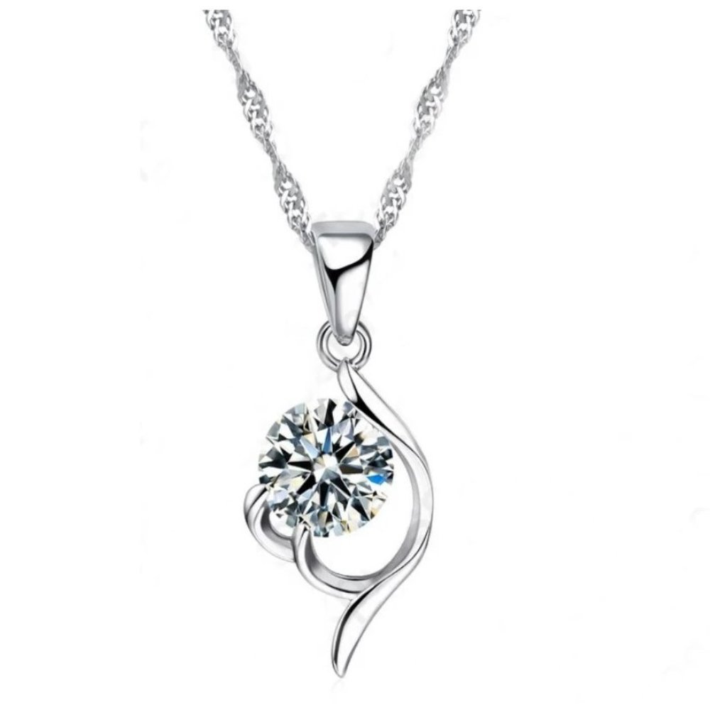 Stud 925 Sterling Silver Necklace With Earrings Set Spiral Luxury Gift - Picture 6 of 8